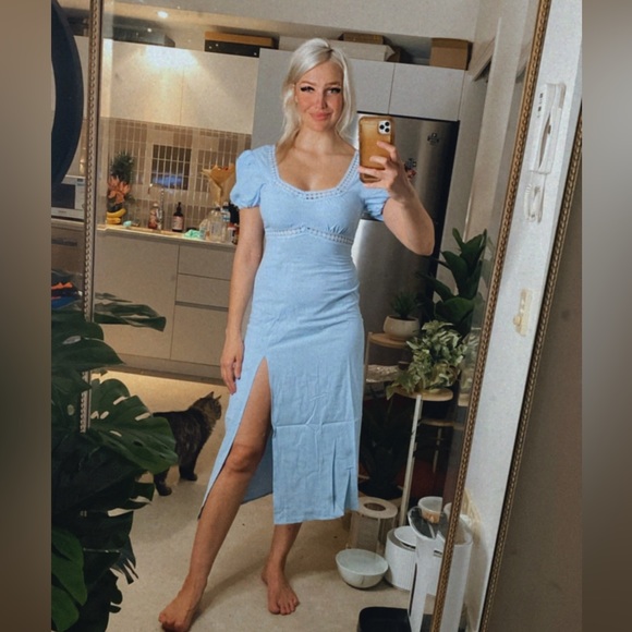 ***SOLD*** 🛌🪡 SBetro Blue Sweetheart Midi Dress 🪡🛌 Size Medium 10 BNWT - Picture 10 of 10